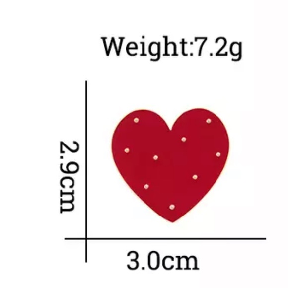 NEW Red Heart Valentines Day Brooch Gift - Picture 2 of 2
